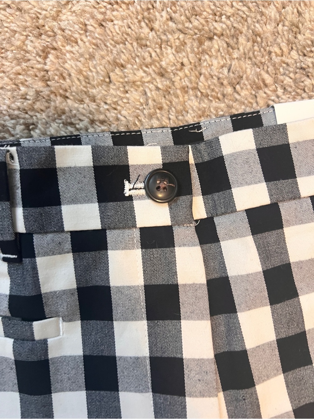Ann Taylor The Crop Pants Womens Size 0 Black White Gingham Check Ankle Work - Picture 5 of 8